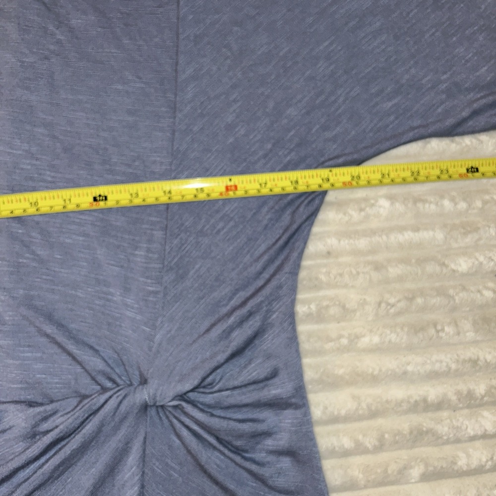 Daily Practice Anthropologie Dress Large Blue Knot Front Dolman Slub Knit Mini - Picture 7 of 8